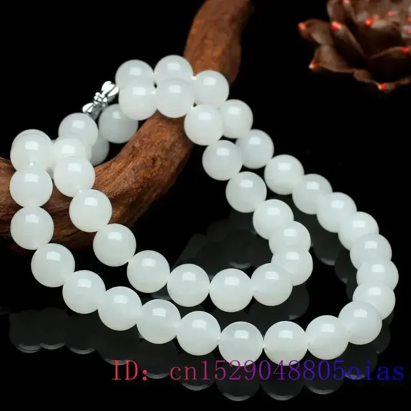 Beading - Colar de contas de jade branco