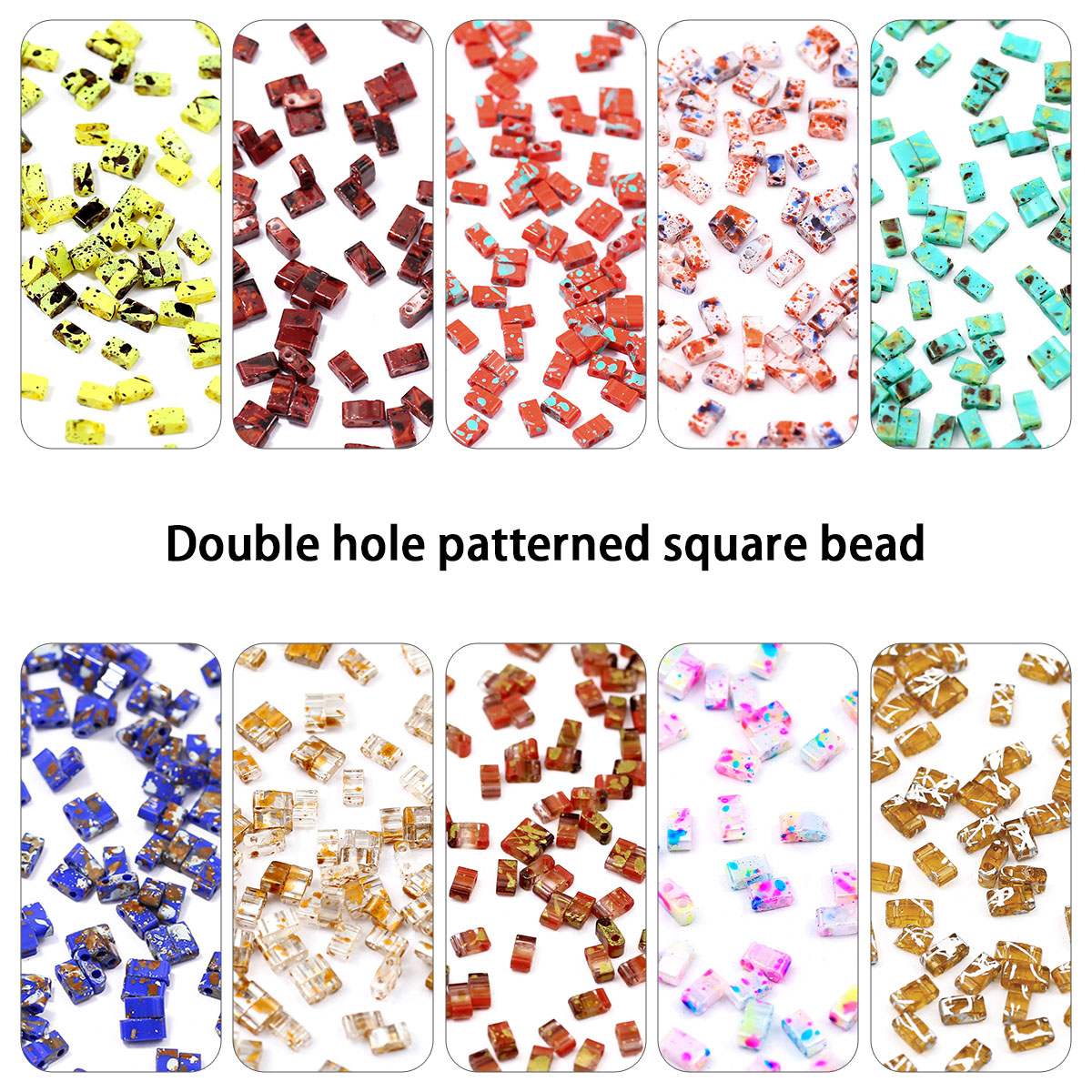 Glass Seed Beads 2Mm Jewelry Making - 5x2mm picasso cor furos duplos vidro