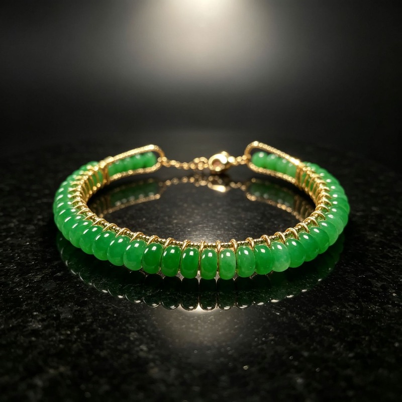 Beading - Pulseiras de contas de jade azul
