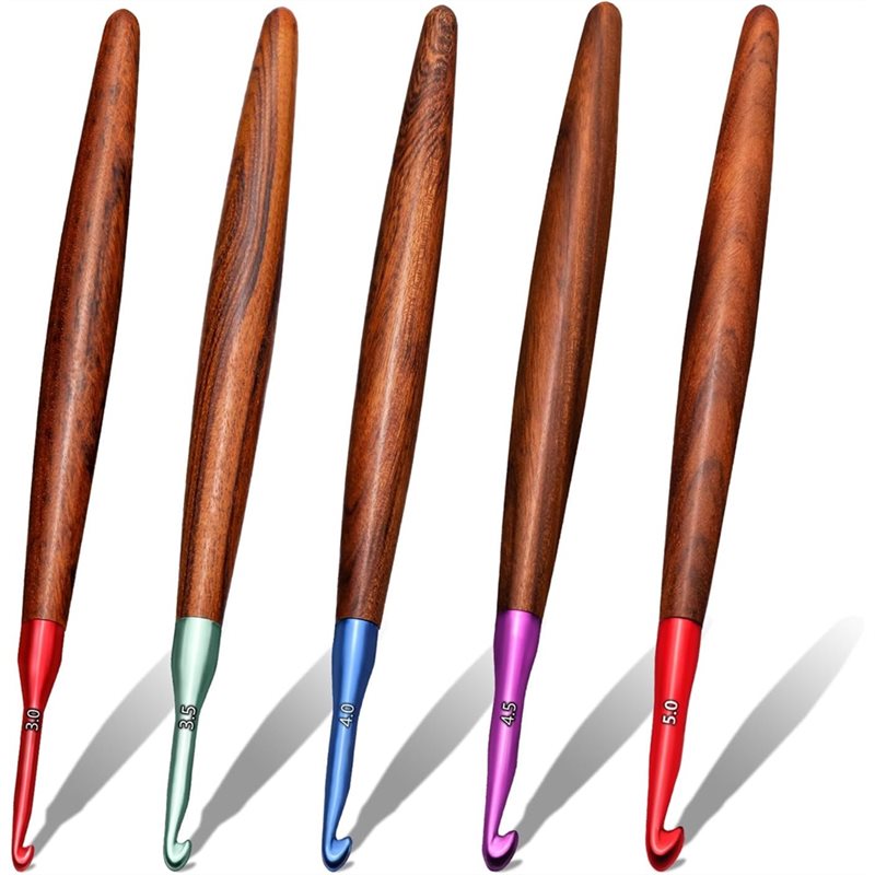 Wooden Crochet Hooks Ergonomic Handle - 【ÚLTIMA OPORTUNIDADE】Conjunto de Agulhas de Crochê
