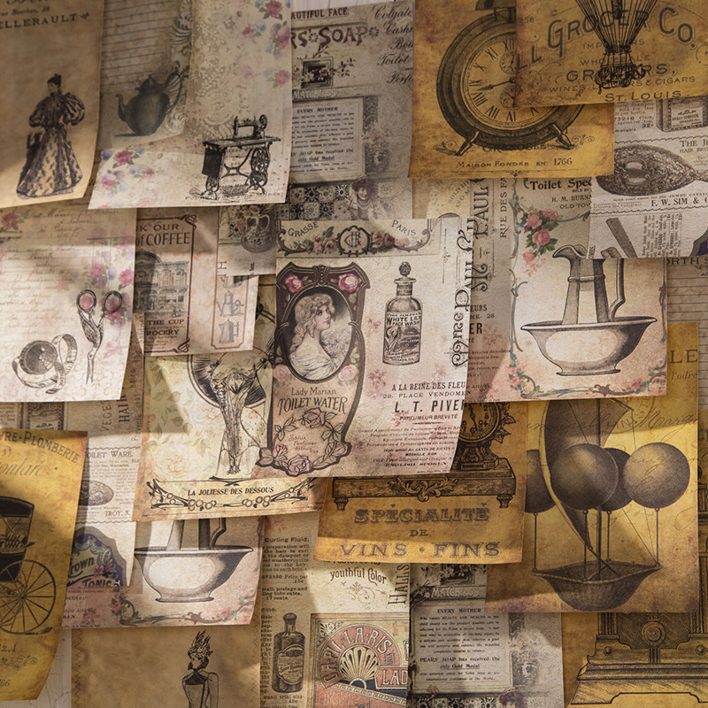 Vintage adesivos e material de - Vintage Junk Journal Scrapbooking Paper avaliação e preço