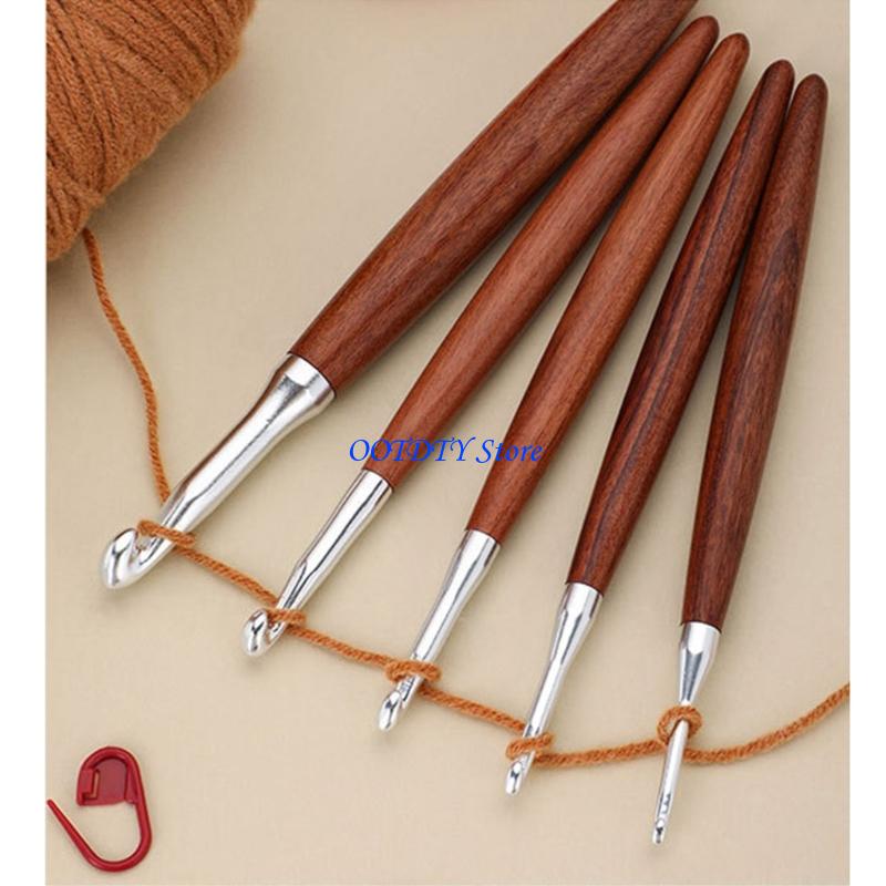 367a 8 peças agulha ergonômica - Wooden Crochet Hooks Ergonomic Handle avaliação e preço