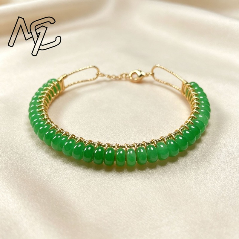 Pulseiras de contas de jade az - Beading avaliação e preço