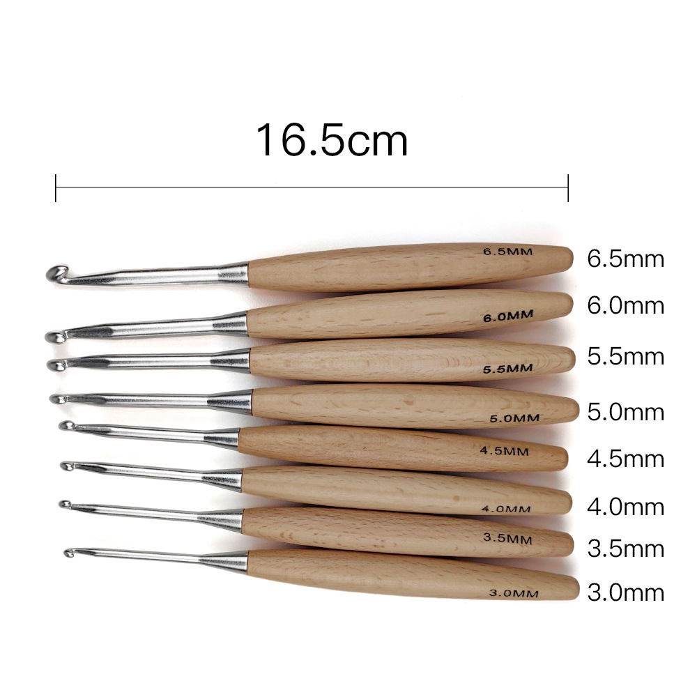 8 ganchos de crochê de madeira - Wooden Crochet Hooks Ergonomic Handle avaliação e preço