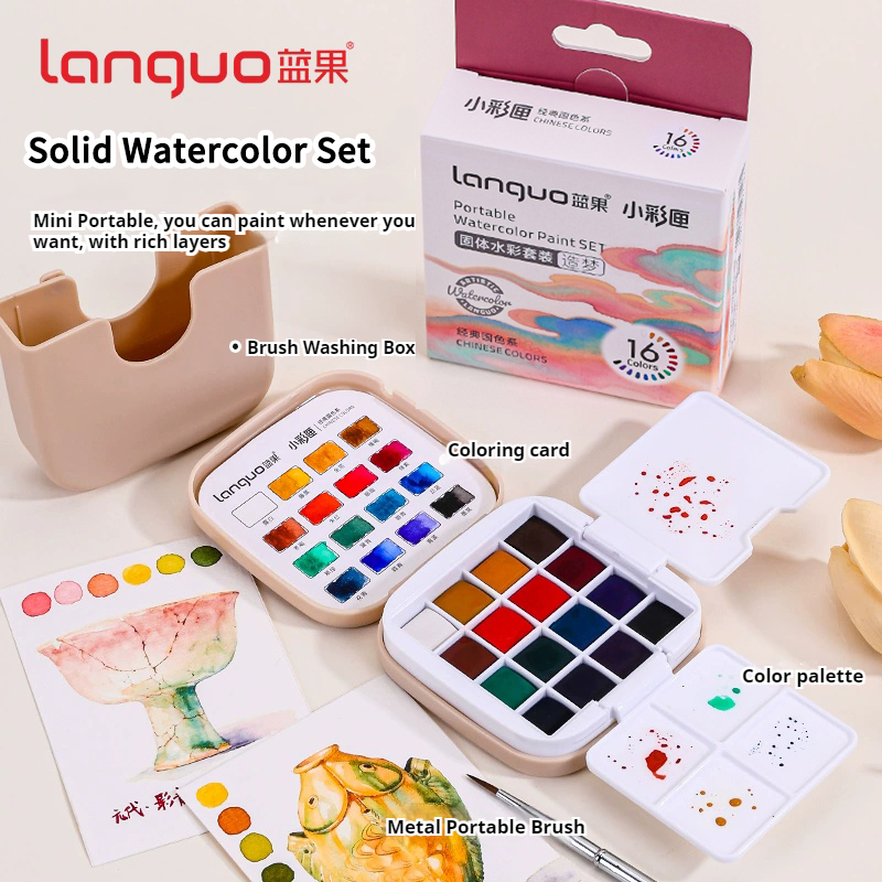 16 cores languo conjunto de pi - Watercolor Paint Set Solid Pigment avaliação e preço
