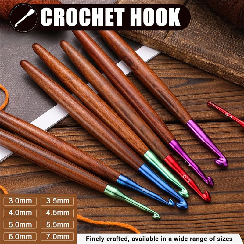 【ÚLTIMA OPORTUNIDADE】Conjunto  - Wooden Crochet Hooks Ergonomic Handle avaliação e preço